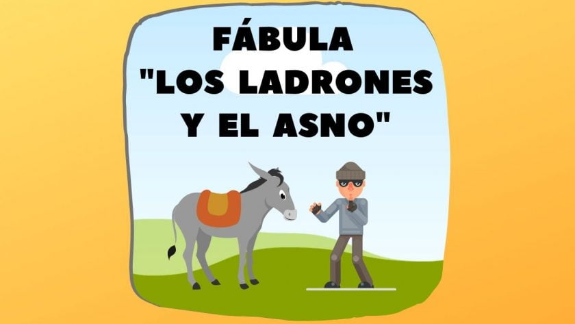 Fábula Los ladrones y el asno